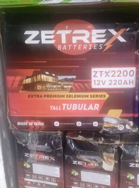 220AH ZETREX INDIAN TUBULAR BATTERYAlabaMarket247 - Alaba International Market Online Store