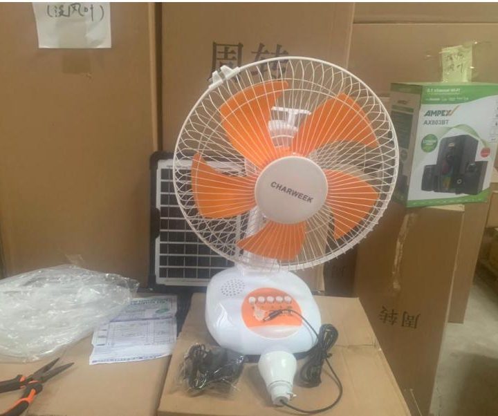 Charweek solar rechargeable table fanAlabaMarket247 - Alaba International Market Online Store
