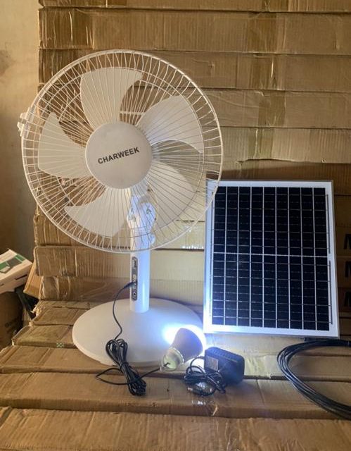 Charweek solar rechargeable table fanAlabaMarket247 - Alaba International Market Online Store