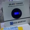Eco-Worthy 25.6V 100Ah (2.5kWh) Wall-Mounted LiFePO4 Battery
