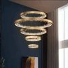 Modern Luxury 5-Tier Gold Ring LED Crystal Drop Chandelier