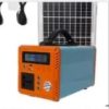 generic 200W / 154Wh portable solar power station with an orange
