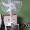 Solar rechargeable fan with solar panel and bulb