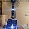 Solar rechargeable fan with solar panel and bulb